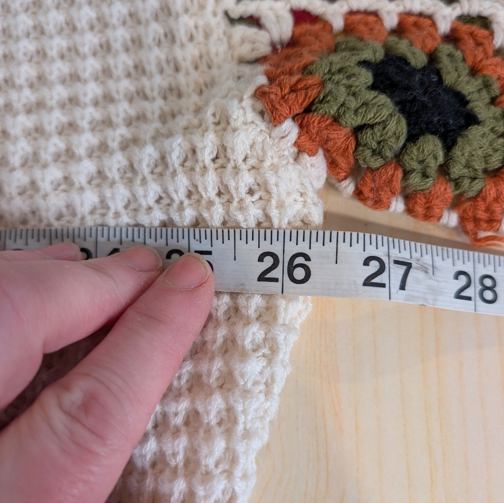 Sincerely Jules Cropped Crochet Cardigan Granny Square Sleeves Women’s X-Small - Picture 3 of 7